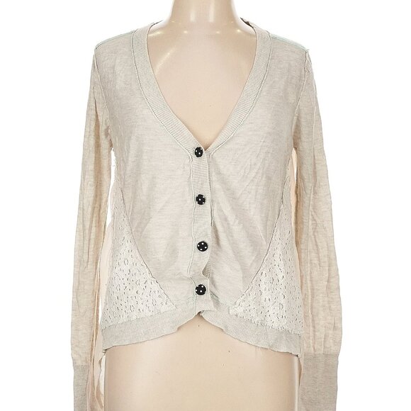 BKE Buckle Brand Cardigan – Women's Size Medium – Sheer Back, Polka Dot Buttons - Picture 1 of 16